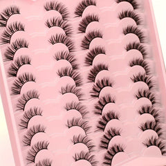 4 Styles False Eyelashes Natural Look Wispy Cat Eye Lashes 3D Fluffy Half Lashes