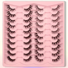 4 Styles False Eyelashes Natural Look Wispy Cat Eye Lashes 3D Fluffy Half Lashes