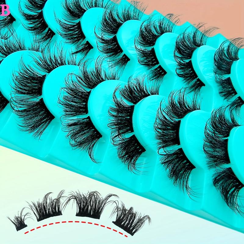 7 Pairs Segmented False Eyelashes Clusters Fluffy Thick Curling Sexy Cat Eye