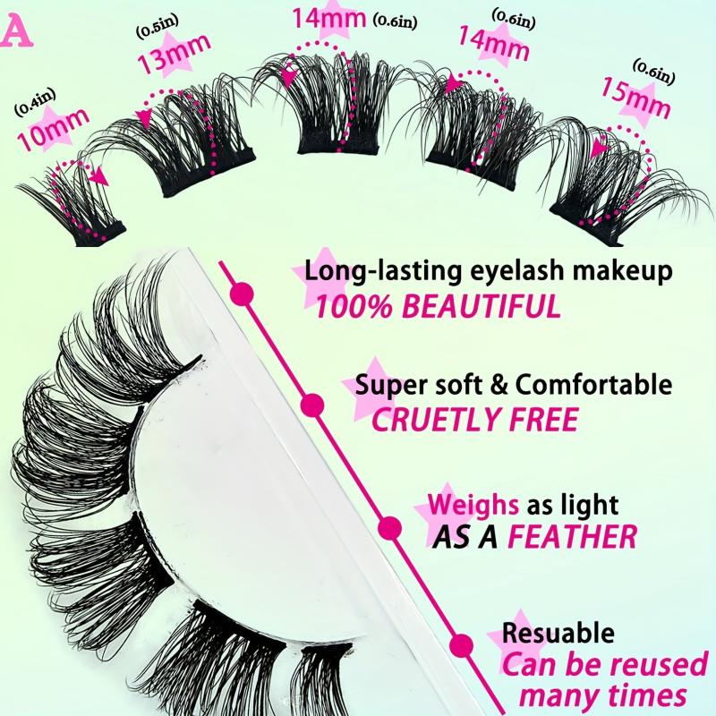 7 Pairs Segmented False Eyelashes Clusters Fluffy Thick Curling Sexy Cat Eye