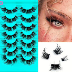 7 Pairs Segmented False Eyelashes Clusters Fluffy Thick Curling Sexy Cat Eye