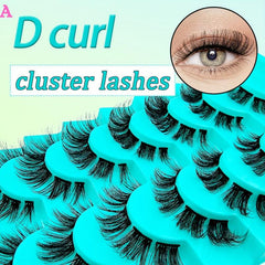 7 Pairs Segmented False Eyelashes Clusters Fluffy Thick Curling Sexy Cat Eye