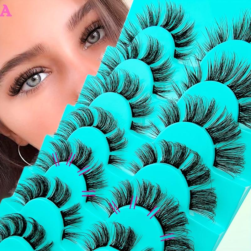 7 Pairs Segmented False Eyelashes Clusters Fluffy Thick Curling Sexy Cat Eye