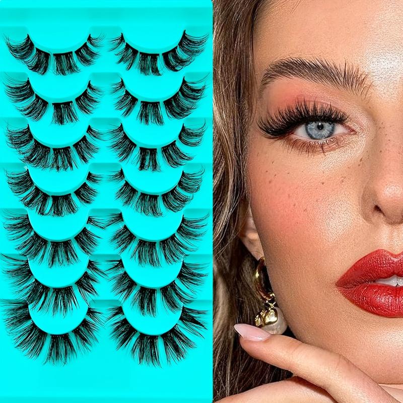 7 Pairs Segmented False Eyelashes Clusters Fluffy Thick Curling Sexy Cat Eye