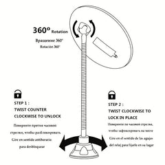 10X Magnifying Suction Mirror with Dimmable LED Light