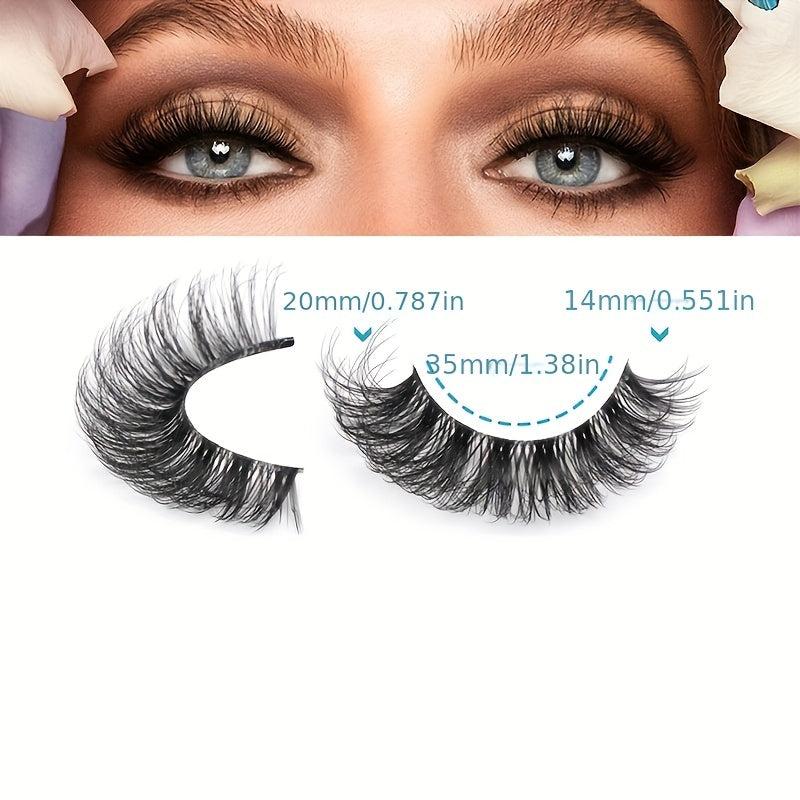 10 Pairs Faux Mink False Eyelashes Cat Eye Look Natural Look Reusable