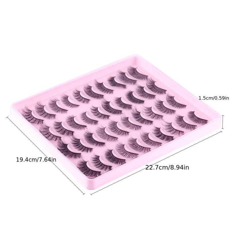20 Pairs Natural Thick False Eyelashes Messy Long Simulated Fiber Eyelashes