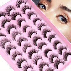 20 Pairs Natural Thick False Eyelashes Messy Long Simulated Fiber Eyelashes