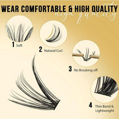 Individual Cluster Flame False Eyelashes Natural Realistic Makeup Set