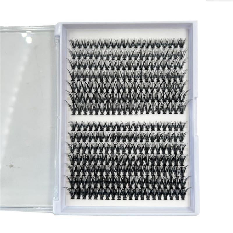 280pcs Cluster Lashes D Curl Long Individual Lashes Mixed Tray Faux Mink Lash