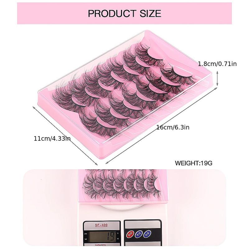 7 Pairs Faux Mink Eyelashes Long Lasting Fluffy Dramatic Volume Extension