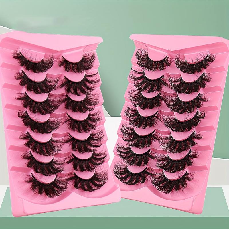 7 Pairs Faux Mink Eyelashes Long Lasting Fluffy Dramatic Volume Extension