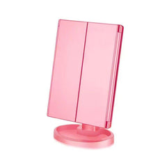 Touch Control Trifold Makeup Mirror with Lights 2X 3X Magnification