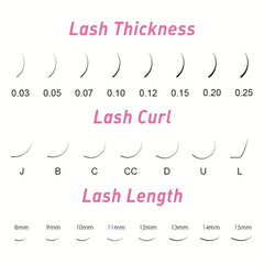 13mm Individual Lashes 0.1mm C Curl Long False Eyelashes