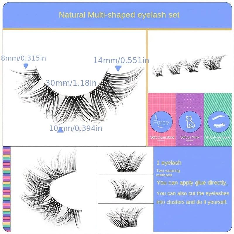 10 Pairs Cat Eye Lashes Natural Fluffy Mink Lashes Curly Reusable