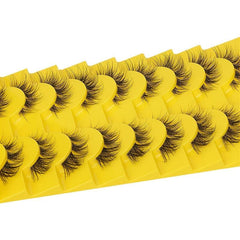 10 Pairs Cat Eye Lashes Natural Fluffy Mink Lashes Curly Reusable