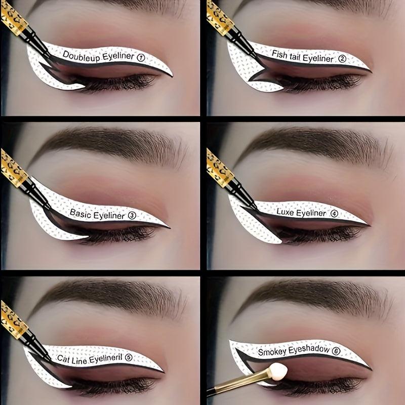 24pcs Eyeliner And Eyebrow Stencils Set Easy Grooming & Styling