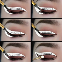 24pcs Eyeliner And Eyebrow Stencils Set Easy Grooming & Styling