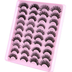 20 Pairs Fluffy Mixed Style Faux Mink Lashes for Daily Work Party Dating