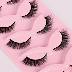 5 Pairs Fox Eye Lashes 3D Winged Natural Eyelashes Thick Curly Makeup Extension