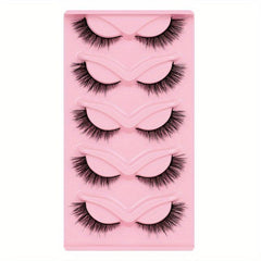 5 Pairs Fox Eye Lashes 3D Winged Natural Eyelashes Thick Curly Makeup Extension