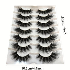 7 Pairs Faux Mink 6D False Eyelashes Wispy Cat Eye Lashes Pack