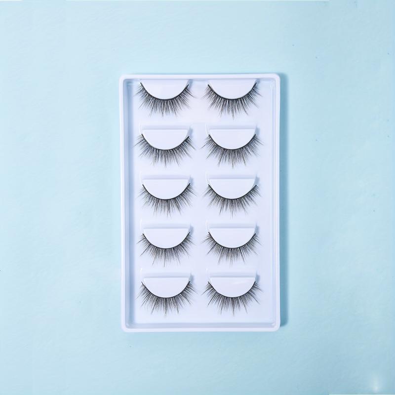 5 Pairs Natural Slender Stereo False Eyelashes Extension Volume Eye Lashes