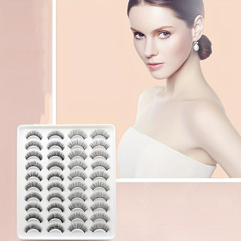 20 Pairs 3D Mink Lashes Layer Thick Crisscross Curly False Eyelashes