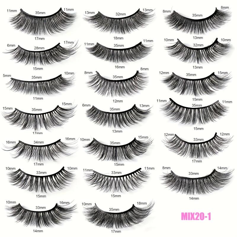 20 Pairs 3D Mink Lashes Layer Thick Crisscross Curly False Eyelashes