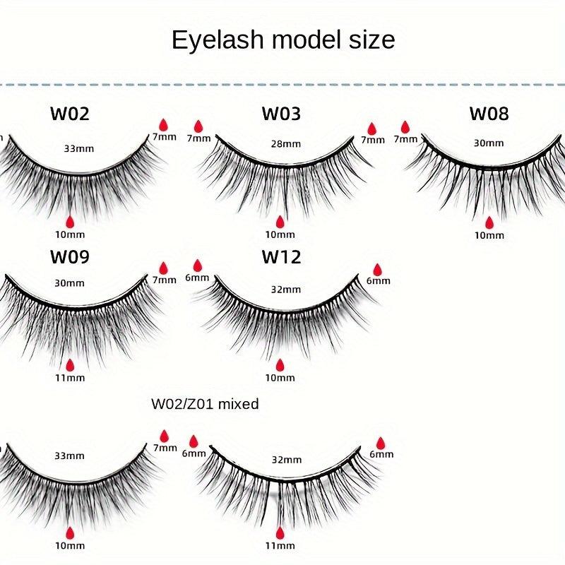 5 Boxes Reusable Self-adhesive False Eyelashes Easy to Apply Fluffy Waterproof