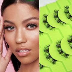 10 Pairs Pack False Eyelashes D Curl 10mm Wispy Look Easy Wear