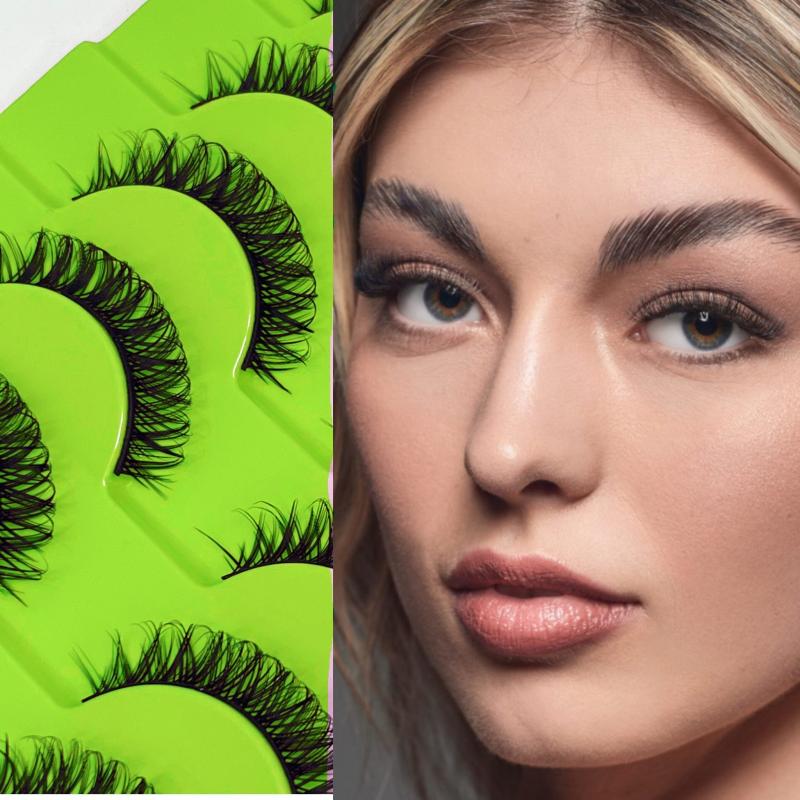 10 Pairs Pack False Eyelashes D Curl 10mm Wispy Look Easy Wear