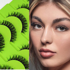 10 Pairs Pack False Eyelashes D Curl 10mm Wispy Look Easy Wear