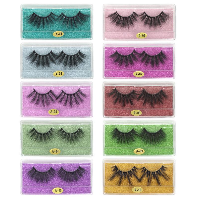 10 Pairs 25mm 3D Mink Eyelashes Bulk Mixed Style Dramatic Long Lashes