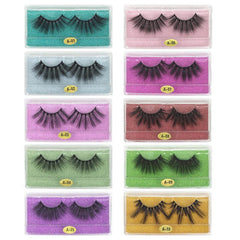 10 Pairs 25mm 3D Mink Eyelashes Bulk Mixed Style Dramatic Long Lashes