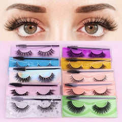 10 Pairs 11-15mm Mink Lashes 3D Fluffy Natural Volume False Eyelashes