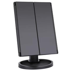 LED Makeup Vanity Mirror 2X 3X Magnification Touch Control Trifold Portable