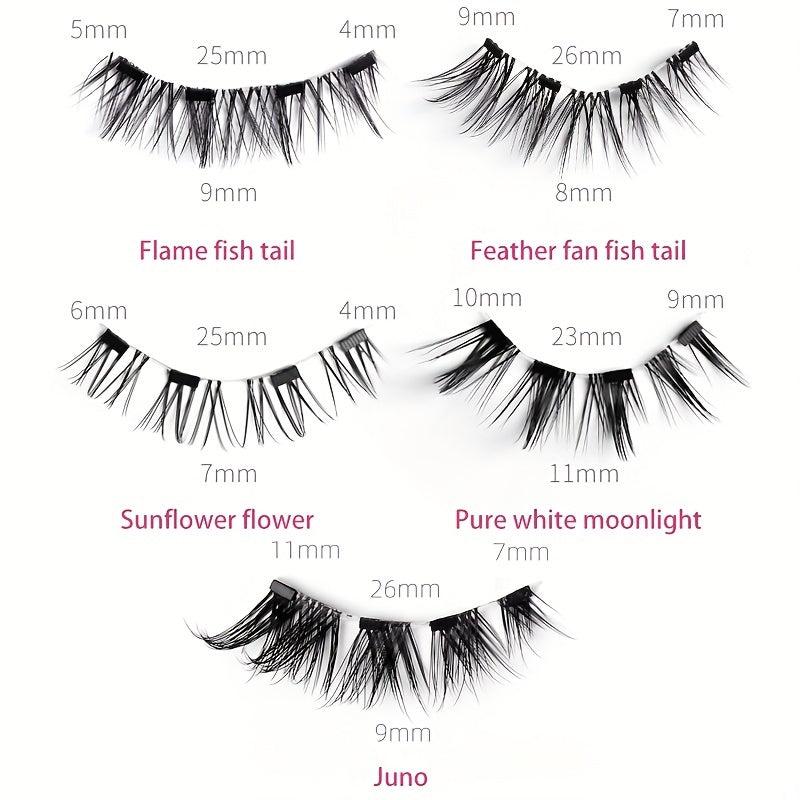 Magnetic False Eyelashes With Applicator Kit Eye Elongated Eyelashes No Glue