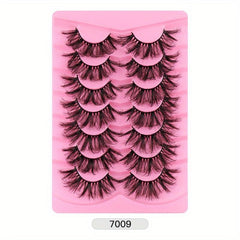 7 Pairs Fluffy Wispy Curly Faux Mink Lashes for Eye Makeup