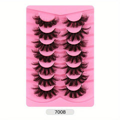 7 Pairs Fluffy Wispy Curly Faux Mink Lashes for Eye Makeup