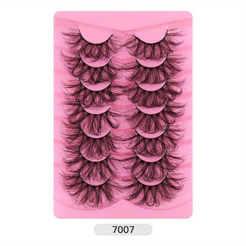 7 Pairs Fluffy Wispy Curly Faux Mink Lashes for Eye Makeup