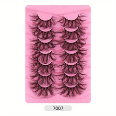 7 Pairs Fluffy Wispy Curly Faux Mink Lashes for Eye Makeup