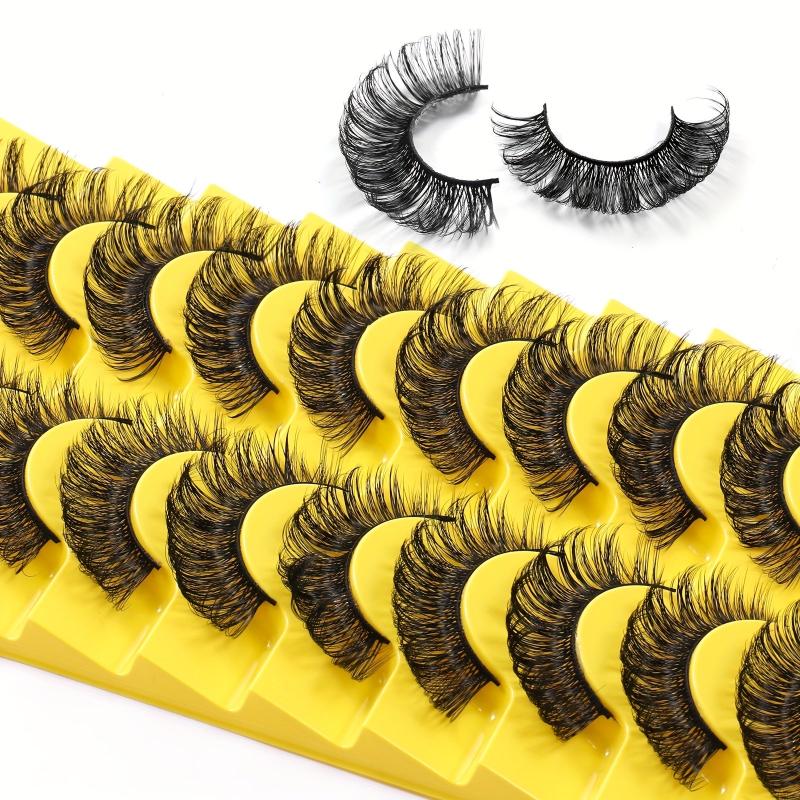 10 Pairs 18mm Fluffy Wispy False Eyelashes D Curl Faux Mink Lashes