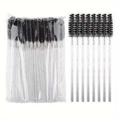 50pcs Eyelash Brushes Spiral Mascara Wands Makeup Applicator Kit