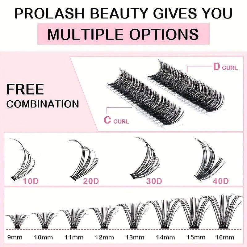 200pcs D Curling Lash Extension Kit with Bond and Seal