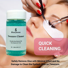 Jeen Tweezers Cleaner for Eyelash Glue Remover - 2 Spongeballs bottle