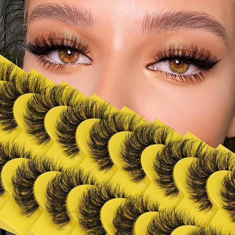 10 Pairs 3D Faux Mink Lashes Soft Wispy Volume False Eyelashes