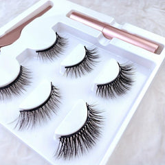 3 Pairs Magnetic Eyeliner & Magnetic Eyelashes Kit Natural Long Lasting