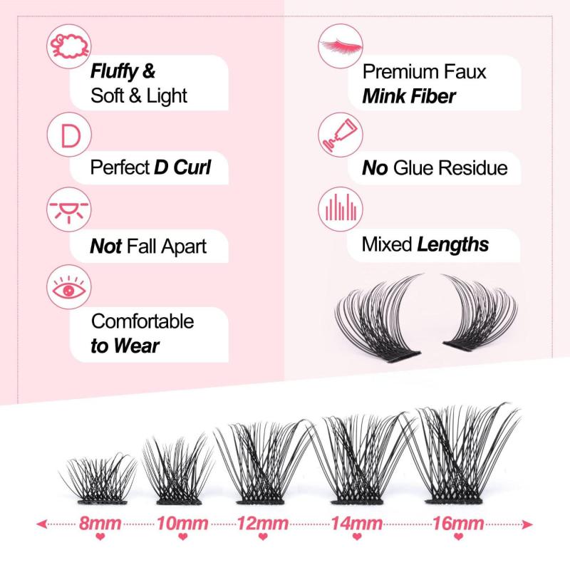 DIY Lash Extension Kit Lash Clusters 108pcs