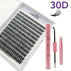 240pcs Clusters Lashes Kit With Bond Sealant Tweezer 0 07 D Curling Mix 9 16mm